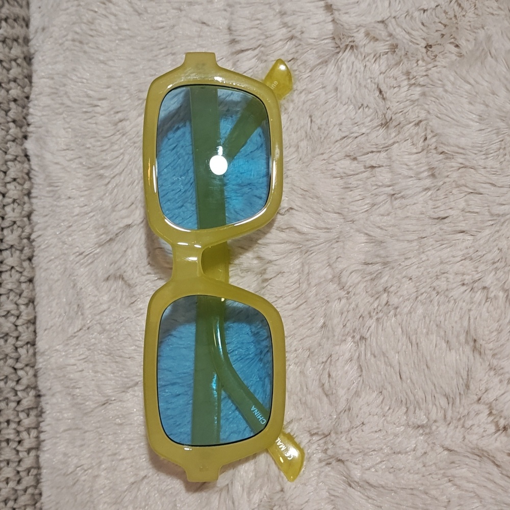 Urban Outfitters Green Glasses With Blue Lenses